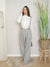 Cord set salopette e camicia con strass