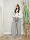 Cord set salopette e camicia con strass