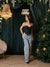 Jeans wide balloon brillantinato
