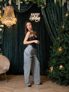 Jeans wide balloon brillantinato