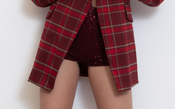 Short maculato con paillettes
