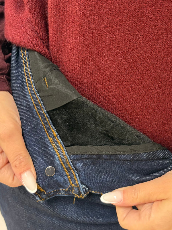 Jeans imbottito a zampa