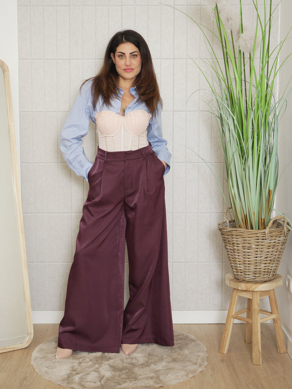 Pantalone satin palazzo